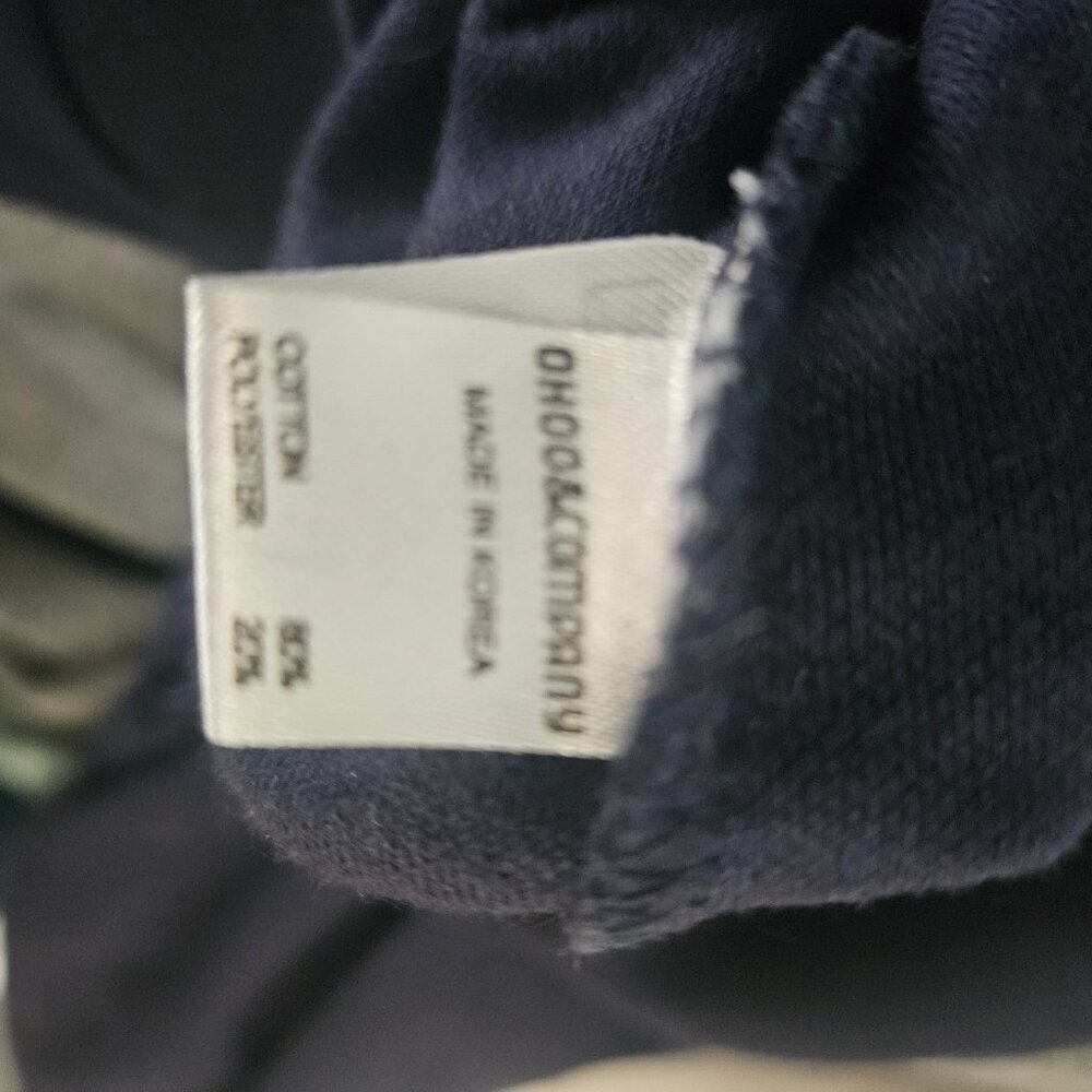 Basic Lightweight Zip Up Hoodie Long Sleeve Large Navy Hooded Sweatshirt - Picture 6 of 6